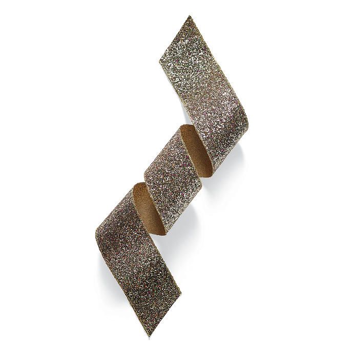 4' Satin Rock Glitter Gold Ribbon | Frontgate | Frontgate