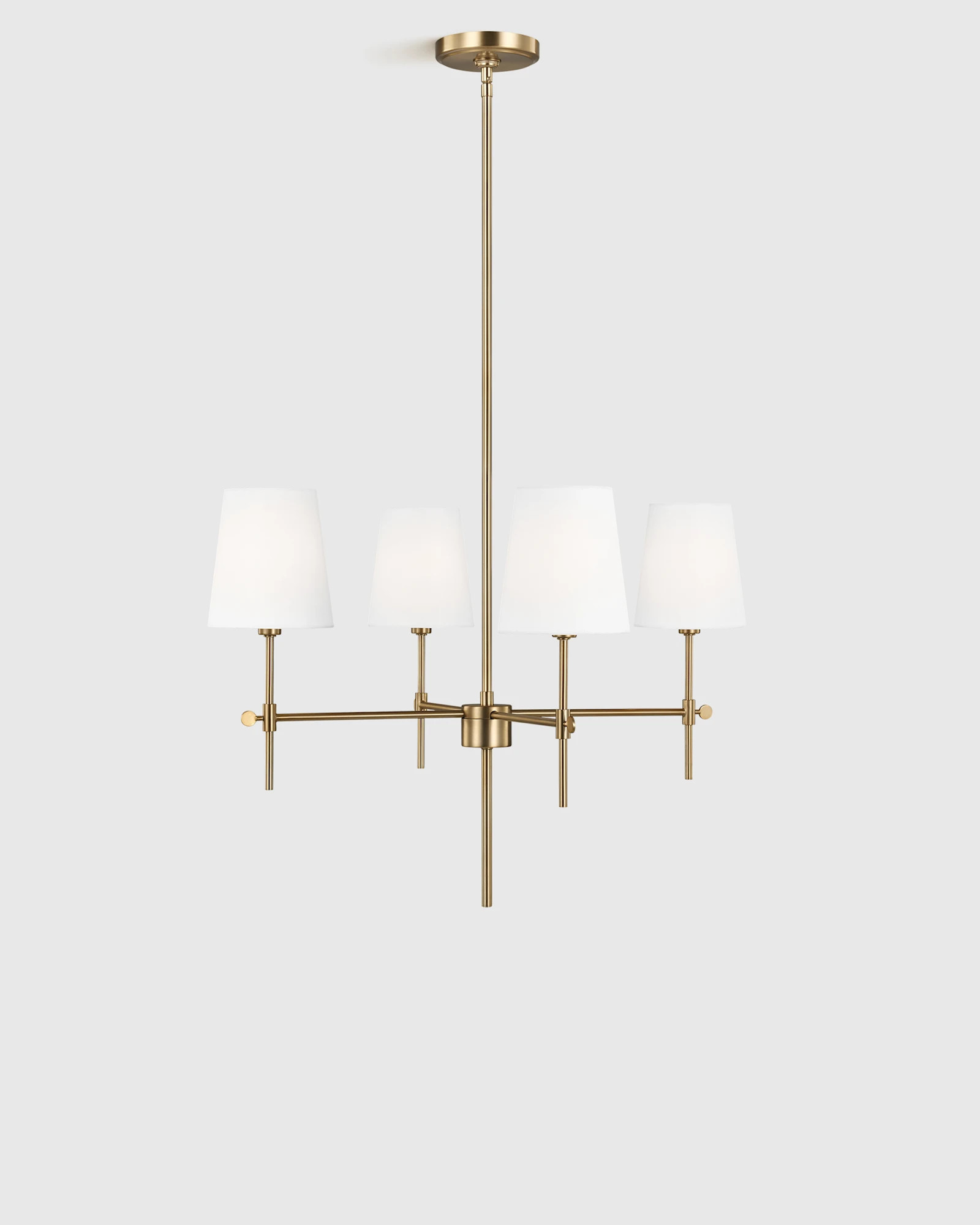 Linear Steel Chandelier with Linen Shades | Quince