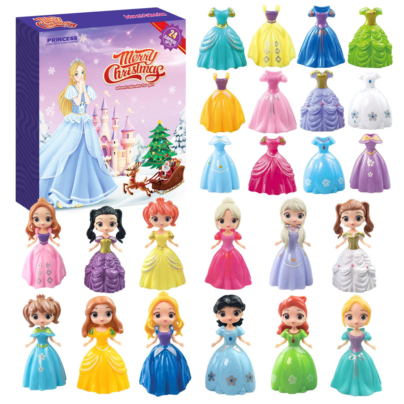 Advent Calendar 2025 for Kids Princess Set for Girls Doll Christmas Gifts Present 24 Days Princes... | Amazon (US)