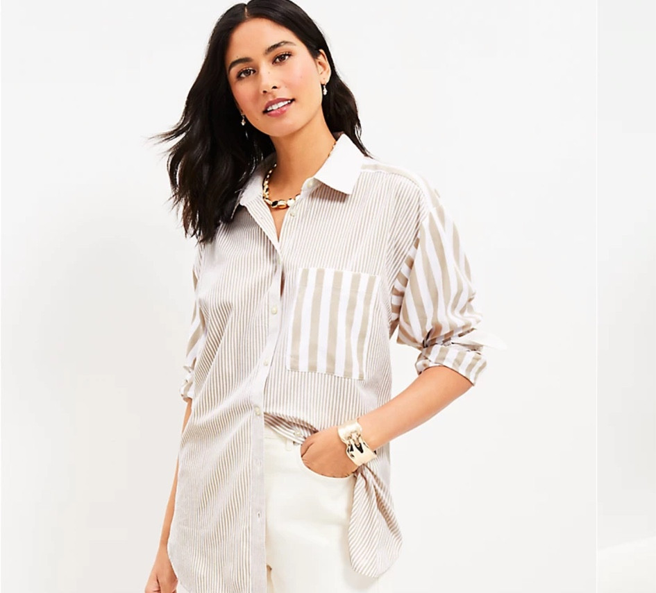 striped oversized everyday shirt
