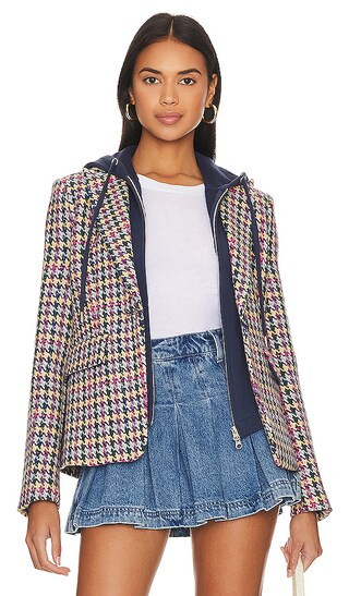 Lucia Multi Houndstooth Jacket in Pink Multi | Revolve Clothing (Global)
