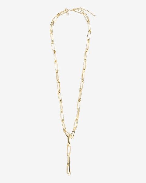 Double Paperclip Chain Y Necklace | Express
