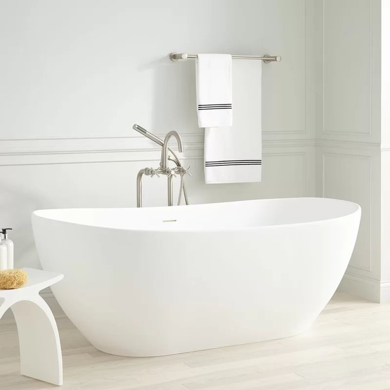 306468 Winifred 64" x 32" Freestanding Soaking Bathtub | Wayfair North America