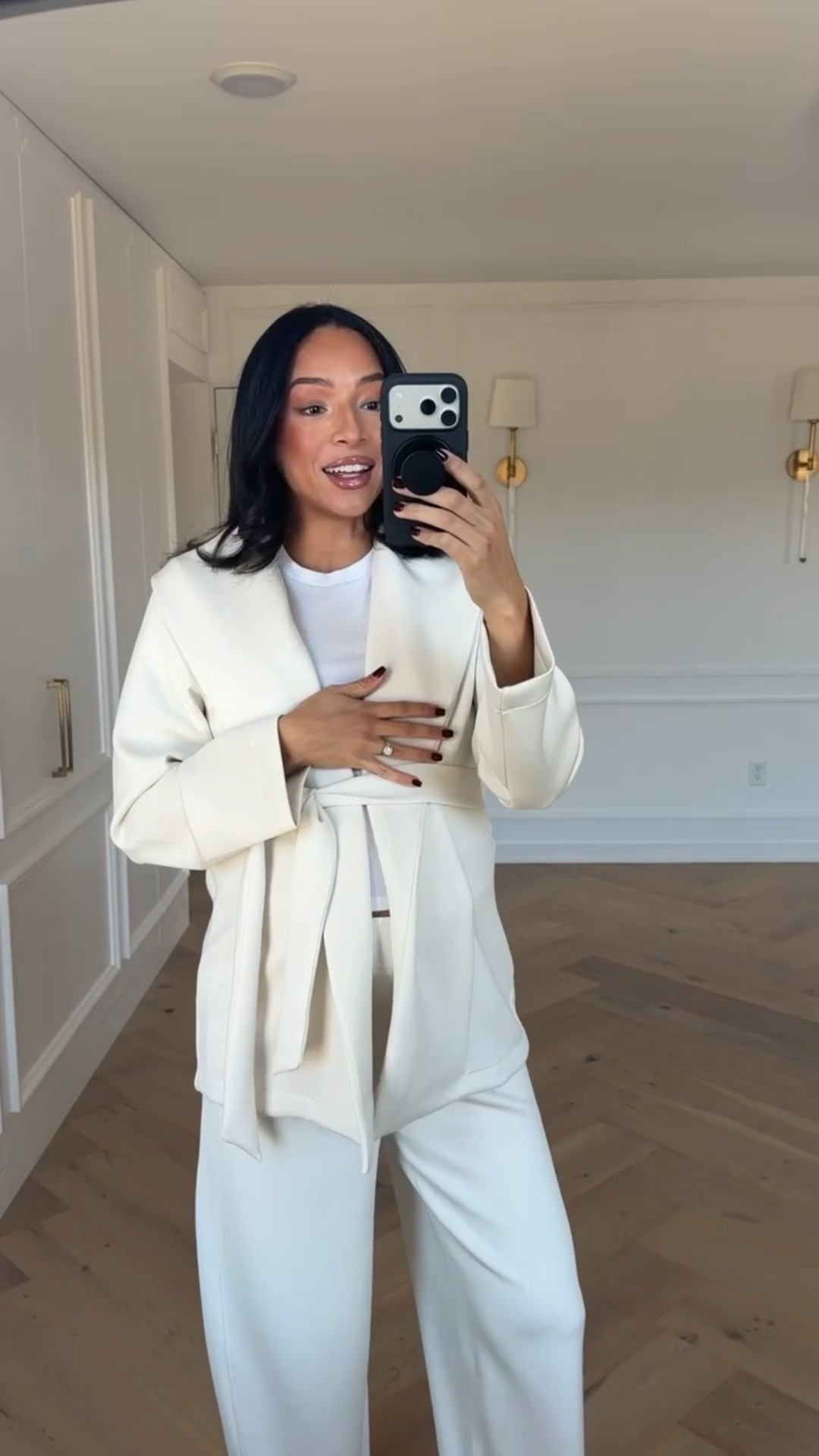 Comfy Winter Outfit 🤍 Extra 30% OFF this wrap cardigan! Wearing size M cardigan and size M Tall barrel leg pants - this material is so comfortable, lightweight and buttery soft! 

Loungewear 
Winter outfit 
Winter fashion 
Airport outfit 
Travel outfit
Nursing friendly outfit 

#LTKFindsUnder100 #LTKSeasonal #LTKBump