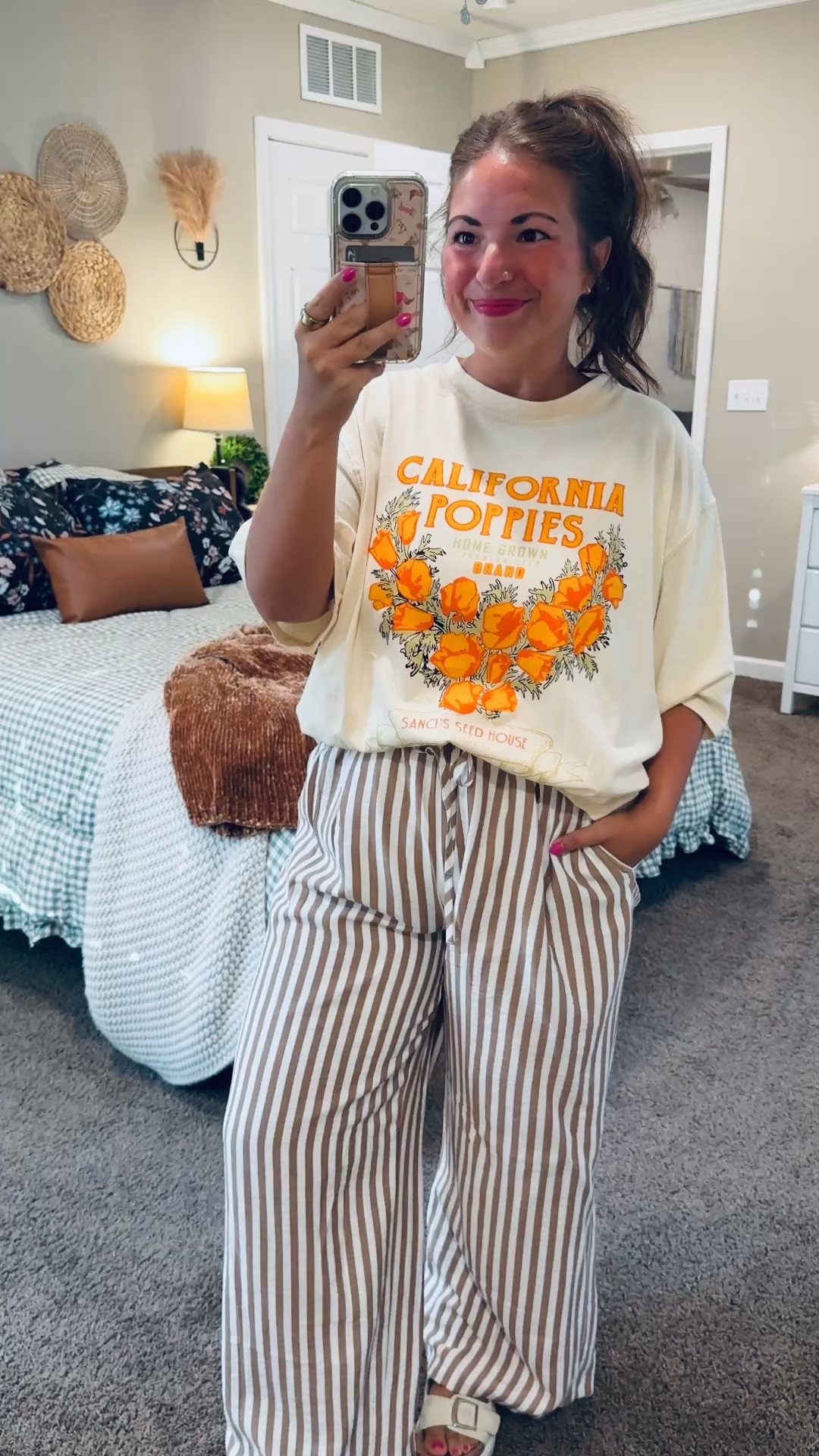 This entire classroom-ready outfit is from Amazon! 🧡 Loving this fun graphic tee paired with comfy striped wide-leg pants for an easy school-day look! ✨


sandals: sold out, but linking similar options below!
pants: fit oversized // wearing a large
tee: fits oversized // wearing a large 

 #LTKootd #LTKMidsize #LTKWorkwear