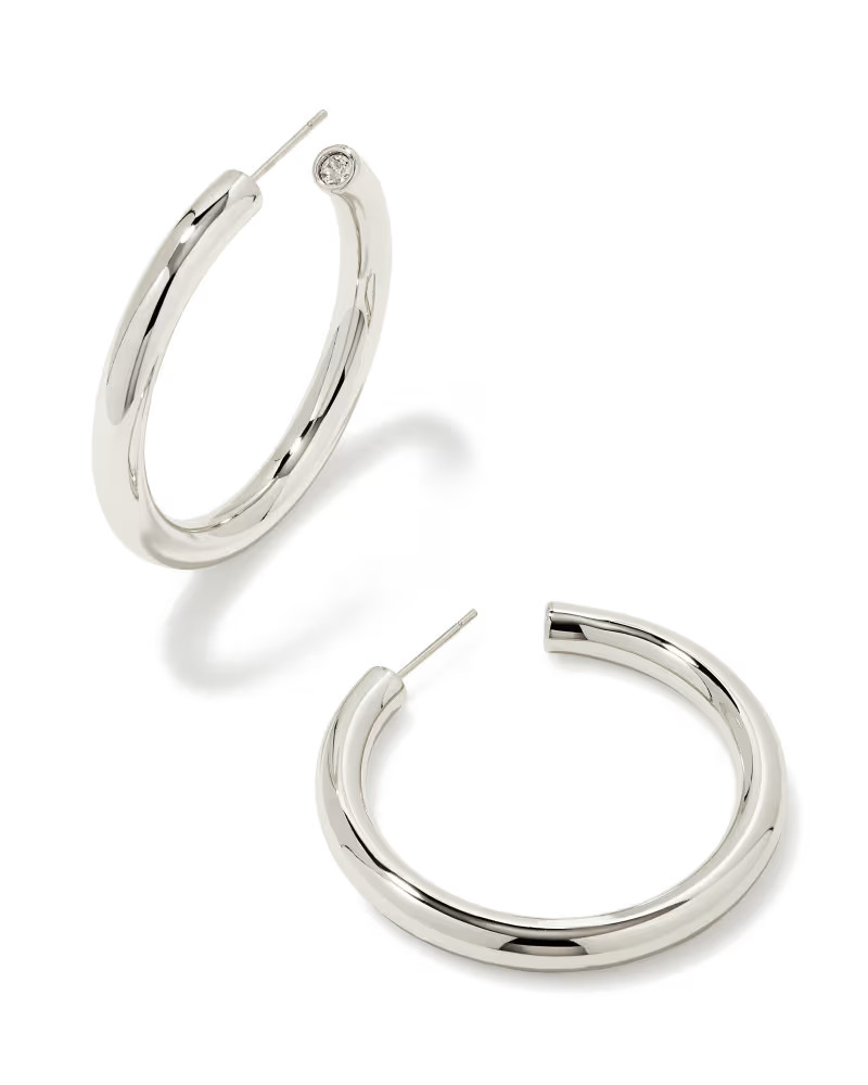 Colette Large Hoop Earrings in Silver | Kendra Scott