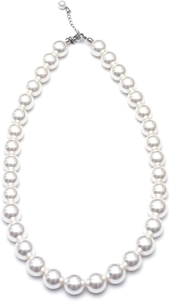 Pearl Necklace for Girls (White) Ecofriendly Synthetic-resin | Amazon (US)