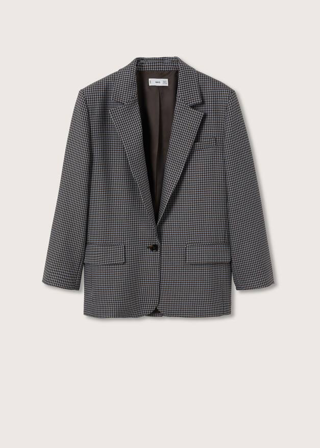 Oversized houndstooth wool-blend | MANGO (US)