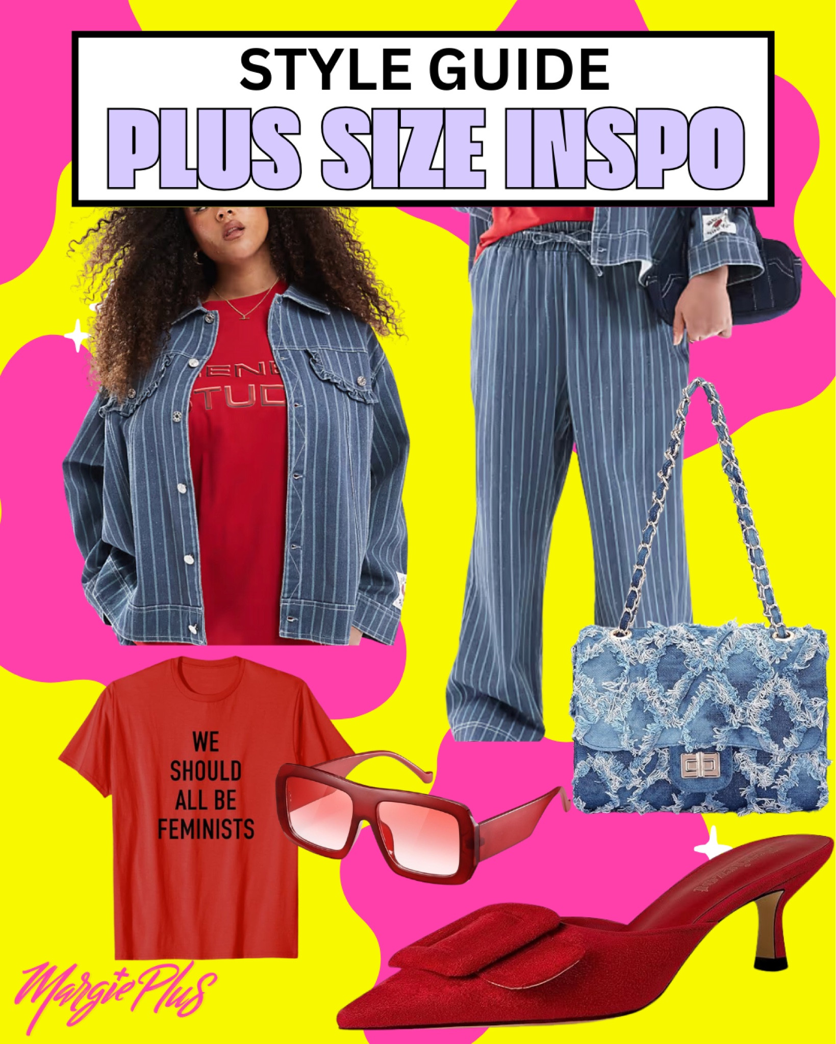 PLUS SIZE Style Inspo obsessed with this two piece denim look paired with a feminist tee and super cute pointed kitten heels #plussize #shopping 

#LTKStyleTip #LTKPlusSize