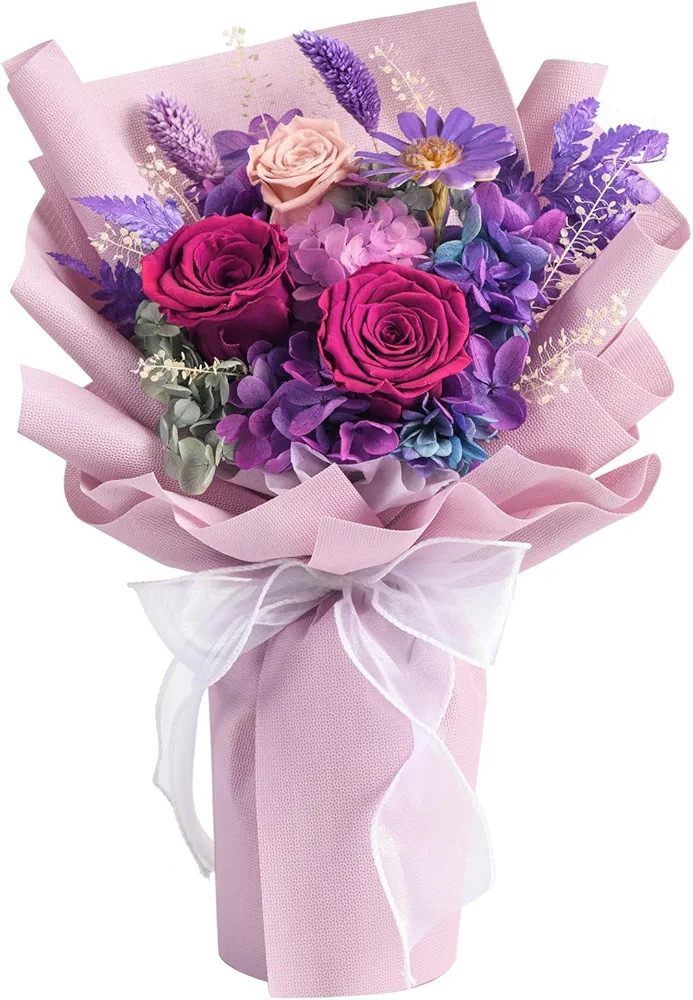 lovenfold Flowers for Delivery,Preserved Flowers Bouquets,Purple Rose Bouquets That Last 1-3 Year... | Amazon (US)