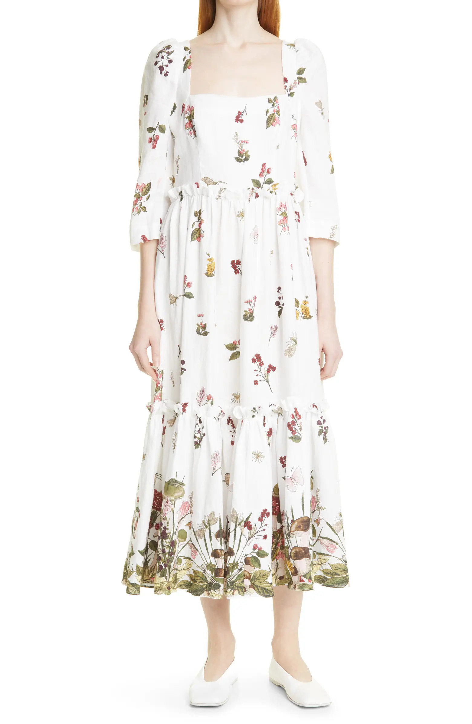 Cara Cara Blue Hill Linen Midi Dress | Nordstrom | Nordstrom