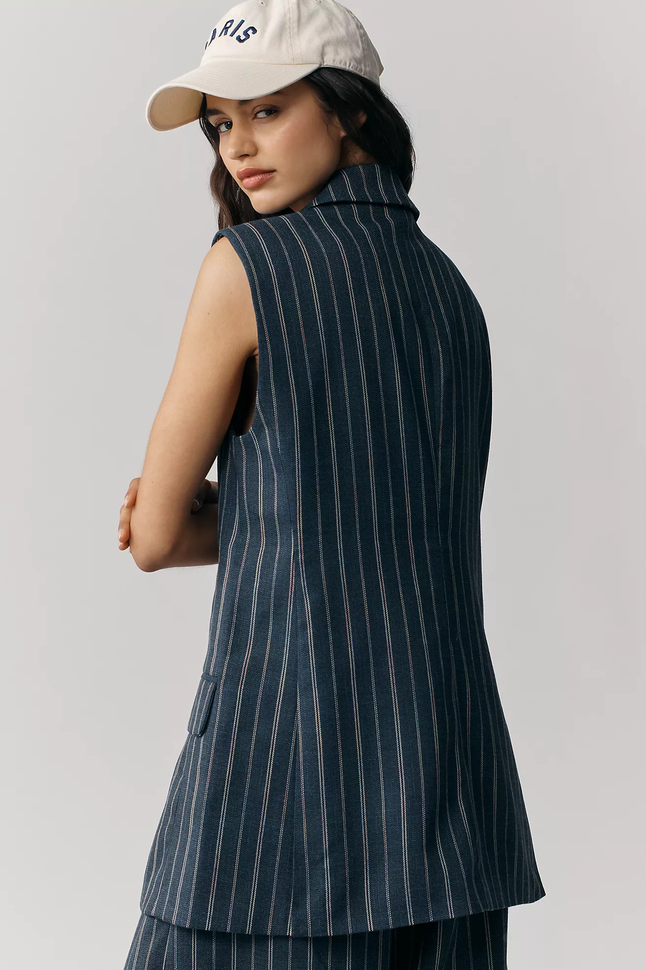 By Anthropologie Longline Pinstripe Vest | Anthropologie (US)