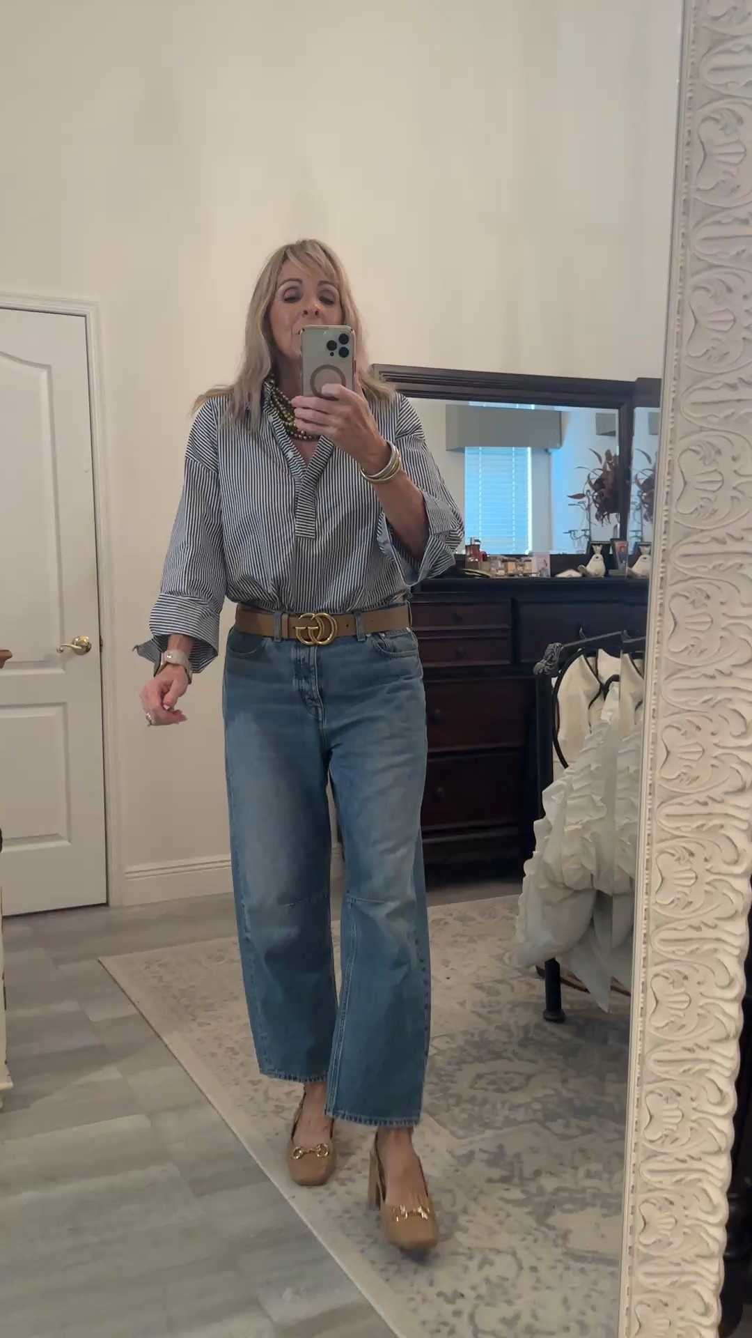 Looking for a put together, casual, errand running outfit? Girl, I got you!
A favorite pair of jeans, with a cute and practical shoe topped off with a striped popover will always work. 
#elevatedcasual #chiccomfort #everydaychic

#LTKSaleAlert #LTKootd #LTKOver40