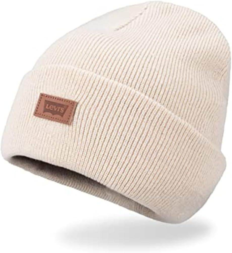 Levi's All Season Comfy Leather Logo Patch Cuffed Hero Beanie | Amazon (US)