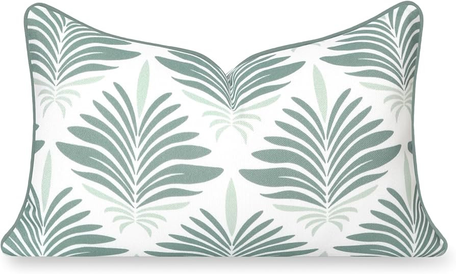 Hofdeco Premium Coastal Hampton Patio Indoor Outdoor Lumbar Pillow Cover Only, 12"x20" Water Repe... | Amazon (US)