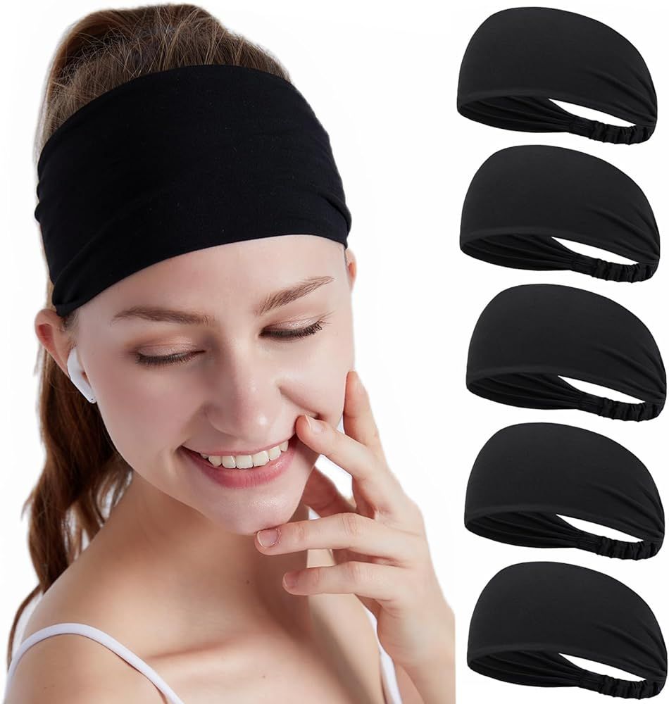 Workout Headbands for Women Sweatband Elastic Sweat Bands Elastic Headbands for Sports Running Yo... | Amazon (US)