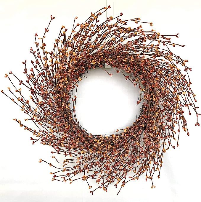 Artificial Twig Fall Wreath Fall Front Door Wreath Berry Wreaths for Front Door 24 Inch Artificia... | Amazon (US)