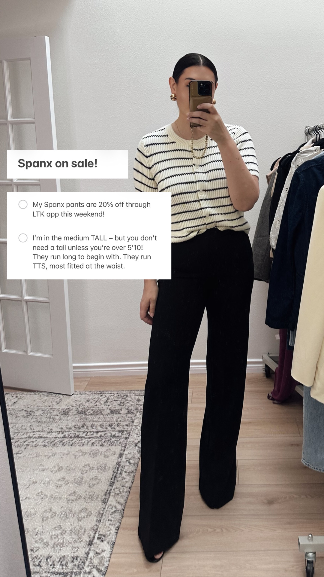 Some of my favorite pants are on sale! These are great for the office + travel! 

@Spanx is having 20% off this weekend! Use the code in the app! 

I'm in the medium Tall!  

 #LTKSpringSale
