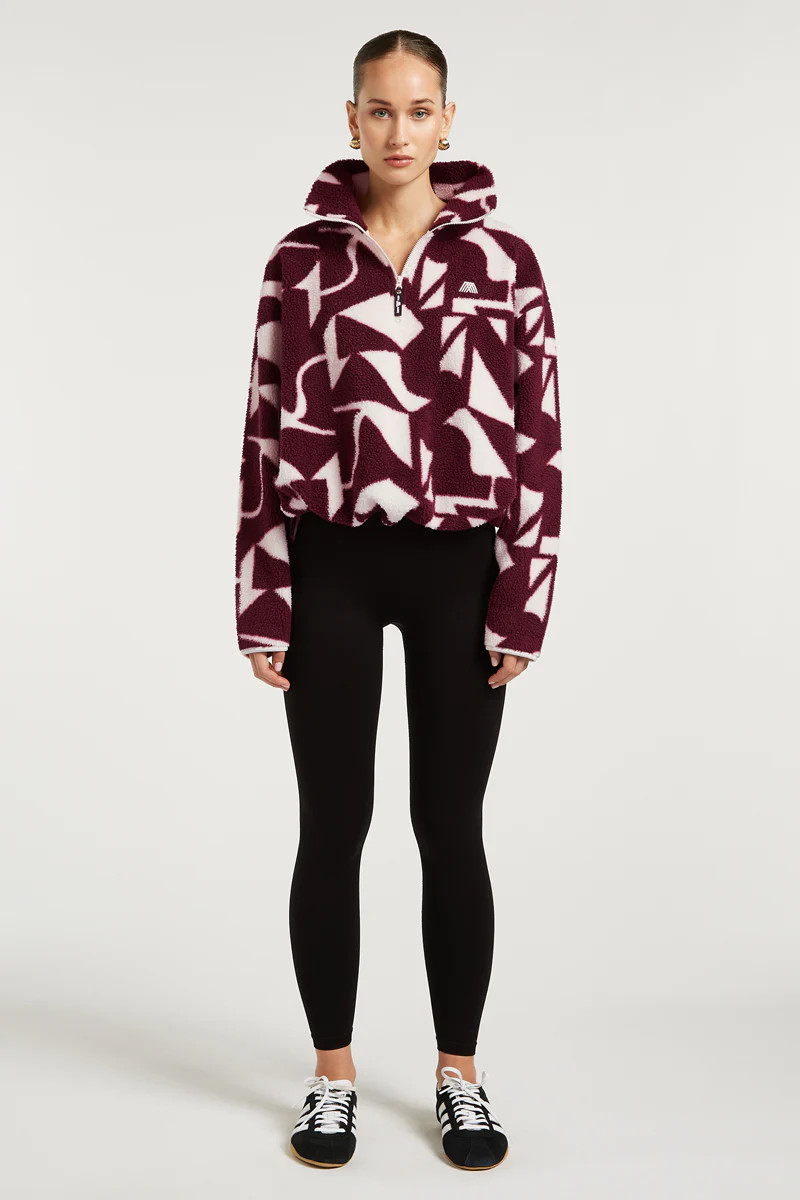 PHOENIX Half-Zip Geo Print Dark Cherry | 4TH ARQ | 4tharq 