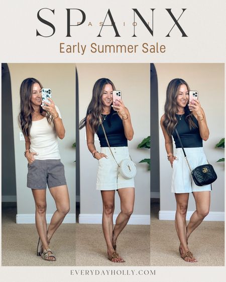 💥40% off Spanx Summer Sale! Lots of pieces are included! Code EARLYSUMMER
Also 👇🏻👇🏻👇🏻
💥My bodysuit is on 50-58% off & my tee is 17% off! 
Wearing the smallest size in all pieces 
Mid rise twill shorts, high rise shorts, trouser shorts 
Summer outfit, elevated casual outfit, lunch outfit, over 40 petite outfit 



#LTKSaleAlert #LTKStyleTip #LTKOver40