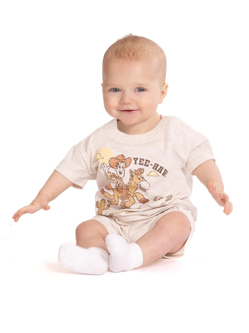 Toy Story Baby Boys' Short Sleeve Graphic Tee and Shorts Set, 2-Piece, Sizes 0/3M-24M | Walmart (US)