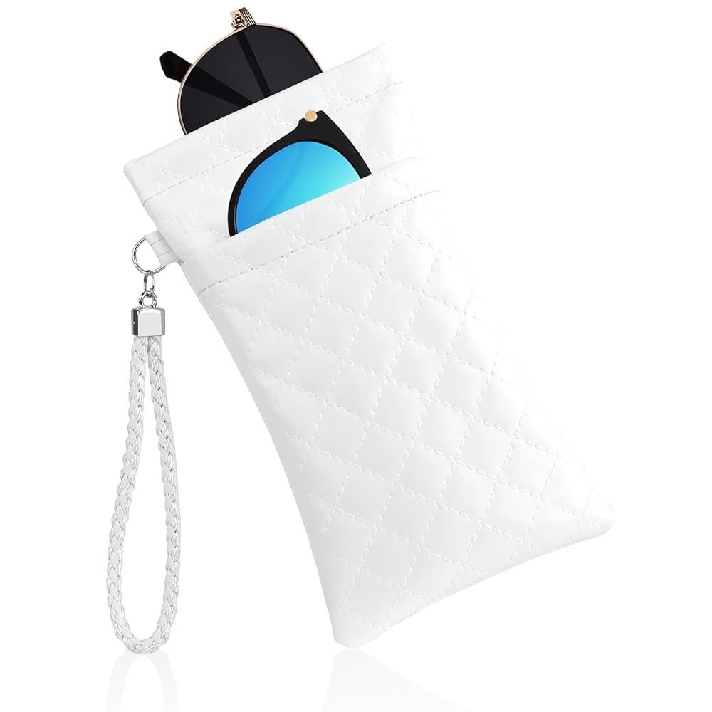 RayLove Double Eyeglass Case Glasses Case Soft with Carrying Strap Leather Eyeglasses Pouch Sungl... | Amazon (US)