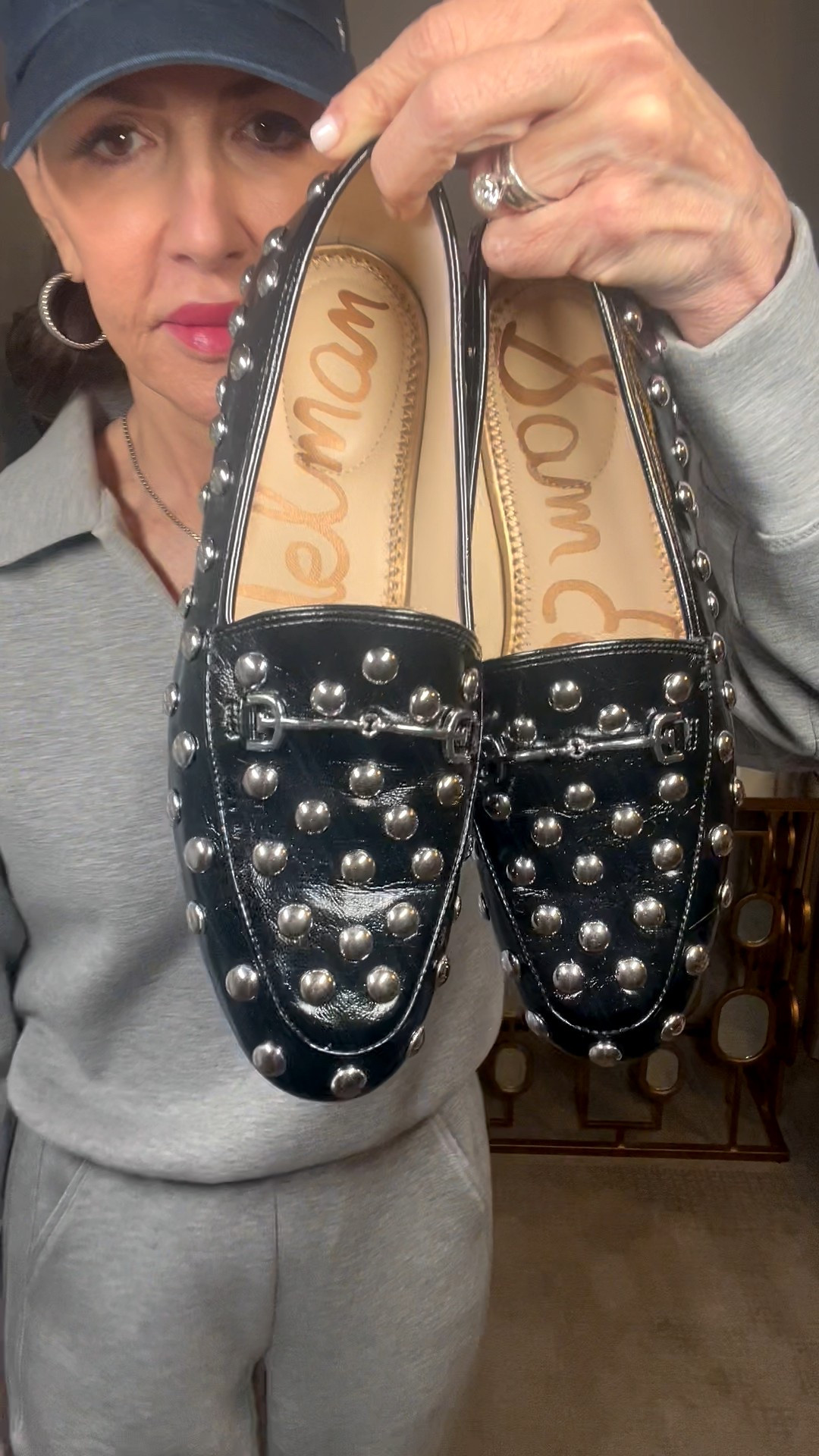 black studded loafers 

#LTKSeasonal #LTKootd #LTKOver40