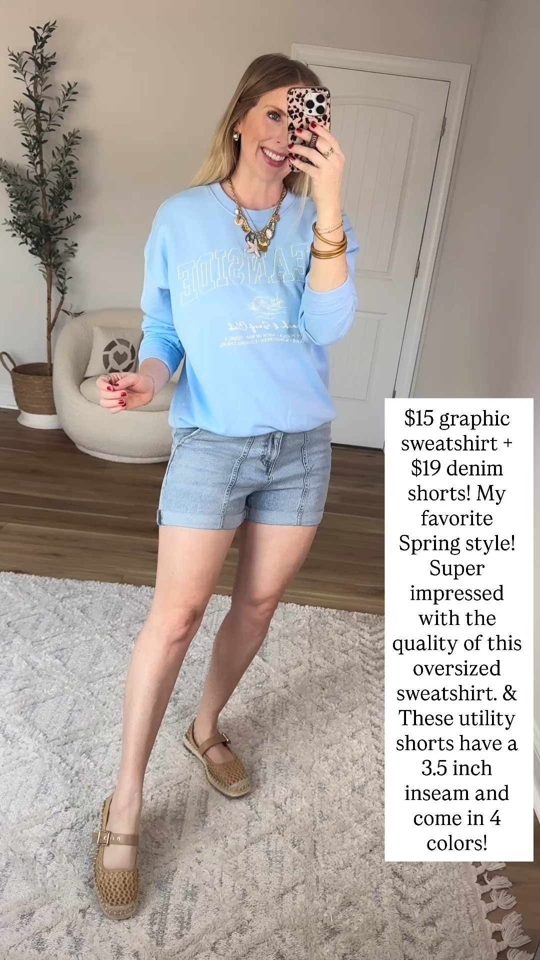 Walmart try on, graphic sweatshirt, utility jean shorts, time and tru 

#LTKmomlife #LTKootd