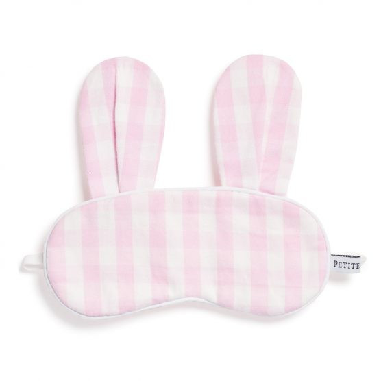 Petite Plume Toddler/Big Kid Pink Gingham Bunny Eye Mask | The Tot