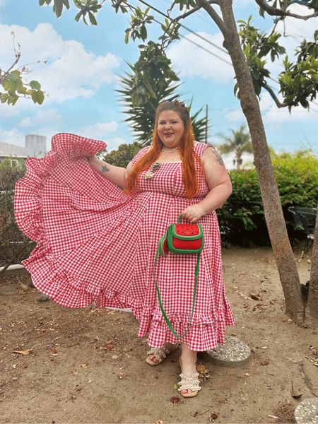 Plus size gingham dress  with watermelon purse 

#LTKStyleTip #LTKPlusSize #LTKFindsUnder100