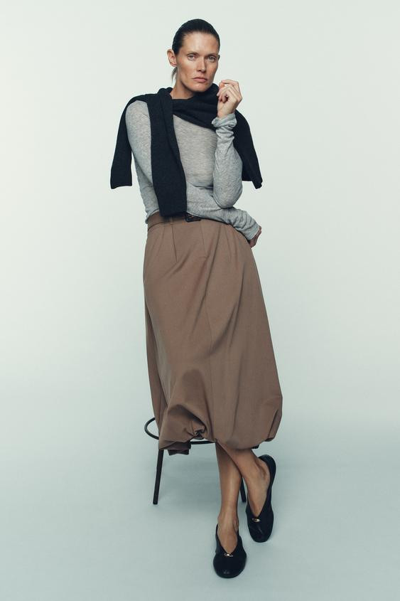 LEATHER BALLET FLATS WITH APPLIQUÉ | Zara US