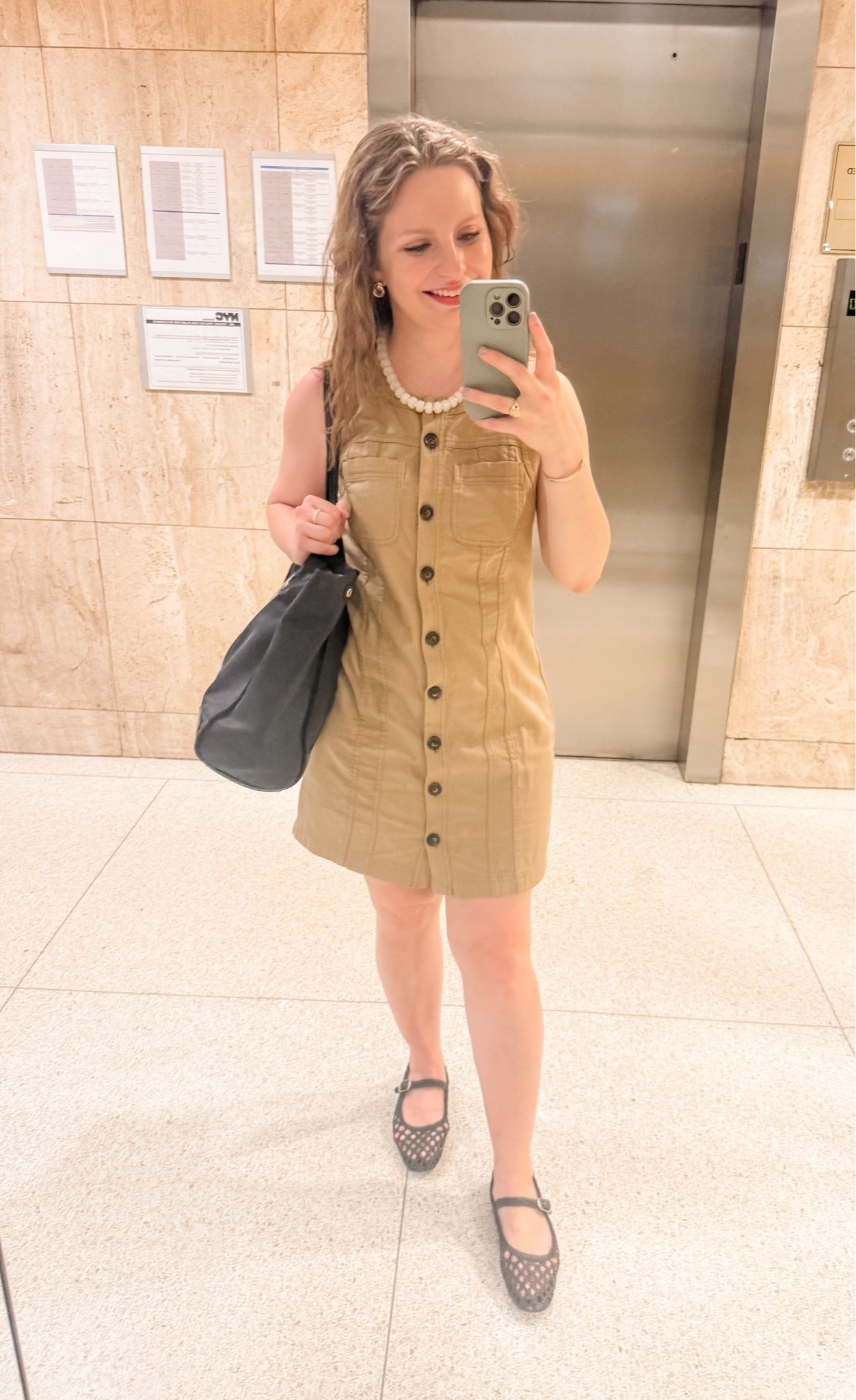 This little button front khaki dress is so fun with flats or sandals! These black woven Mary Jane flats are my new favorite. So break-in period, no blisters and super comfy for walking! Wearing my true size 8.

#LTKootd #LTKPetite #LTKWorkwear