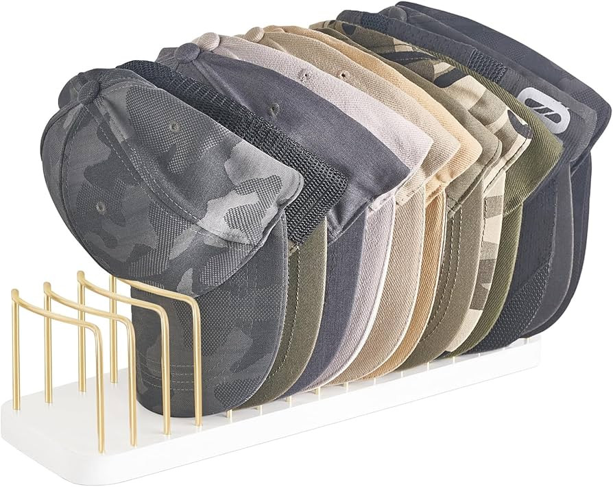 Mkono Hat Organizer for Baseball Caps, Hat Holder for 15 Baseball Caps, Tabletop Hat Rack Stand S... | Amazon (US)