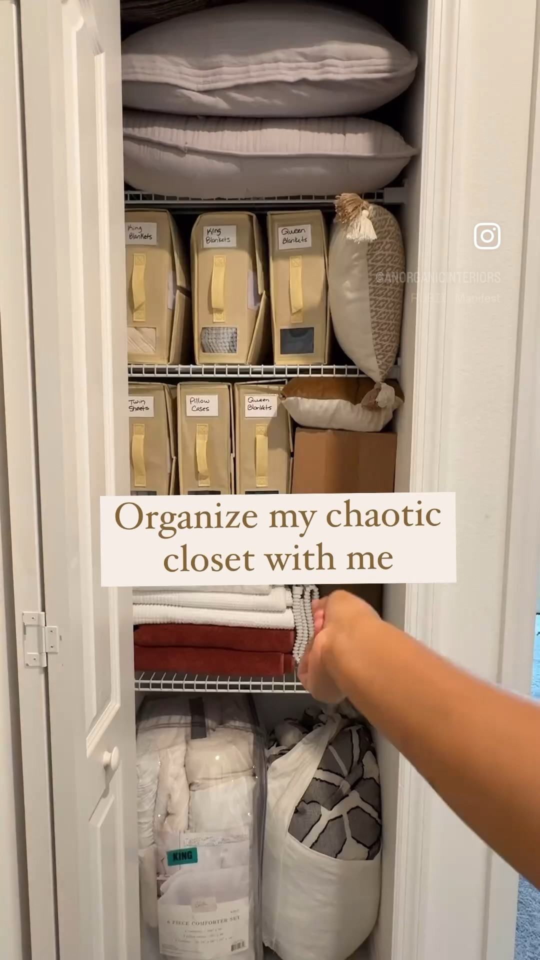 It was my first time organizing this good (Im the worst at organizing 😂) and my ADHD brain feels soooooo much better after doing it 😌 This closet gives me peace lol I love these sheet organizers! Saved up so much space and now I can actually reach for them easily without having to go through mountains of stuff! | Collab |

#LTKHome #LTKFindsUnder100 #LTKVideo