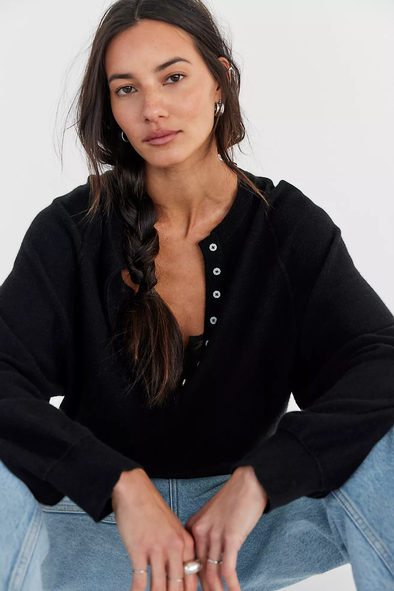 Porta Cashmere Henley Sweater | Free People (UK)