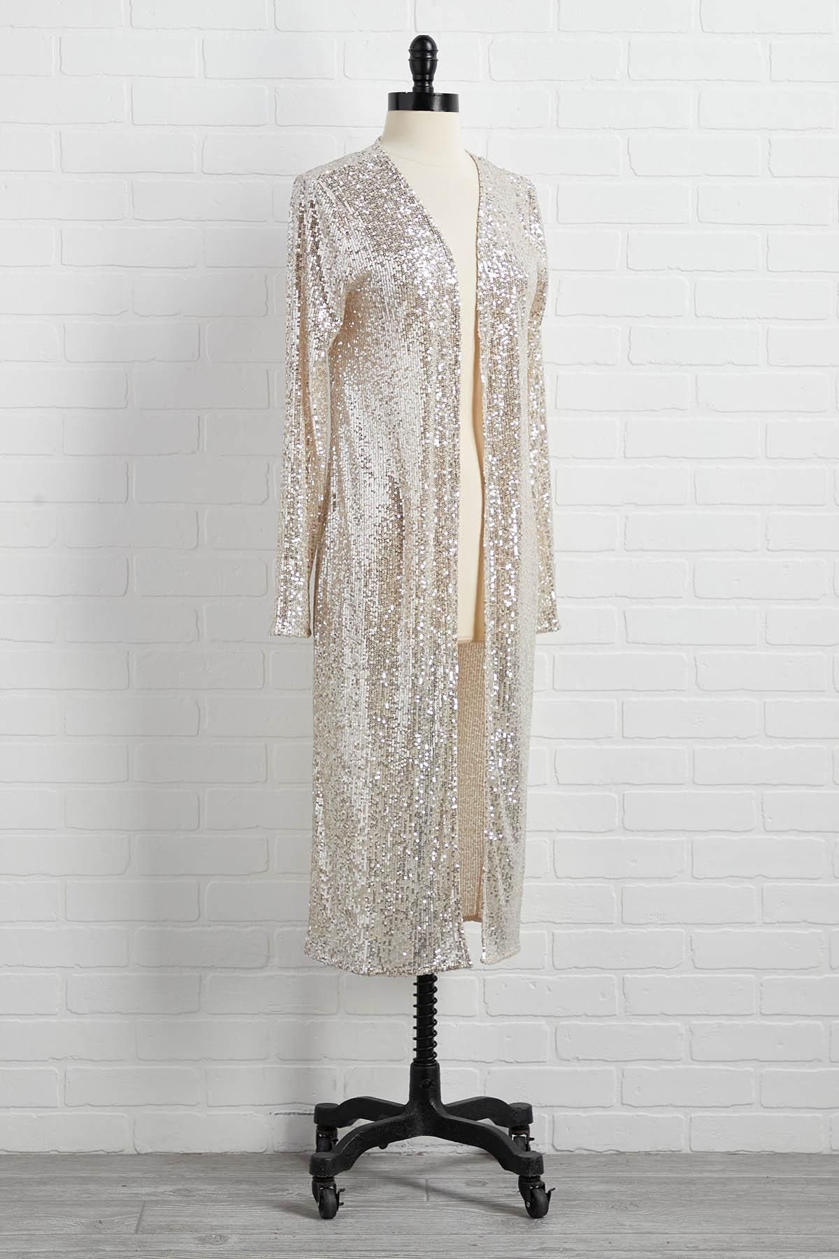 sparkling champagne duster cardigan | Versona