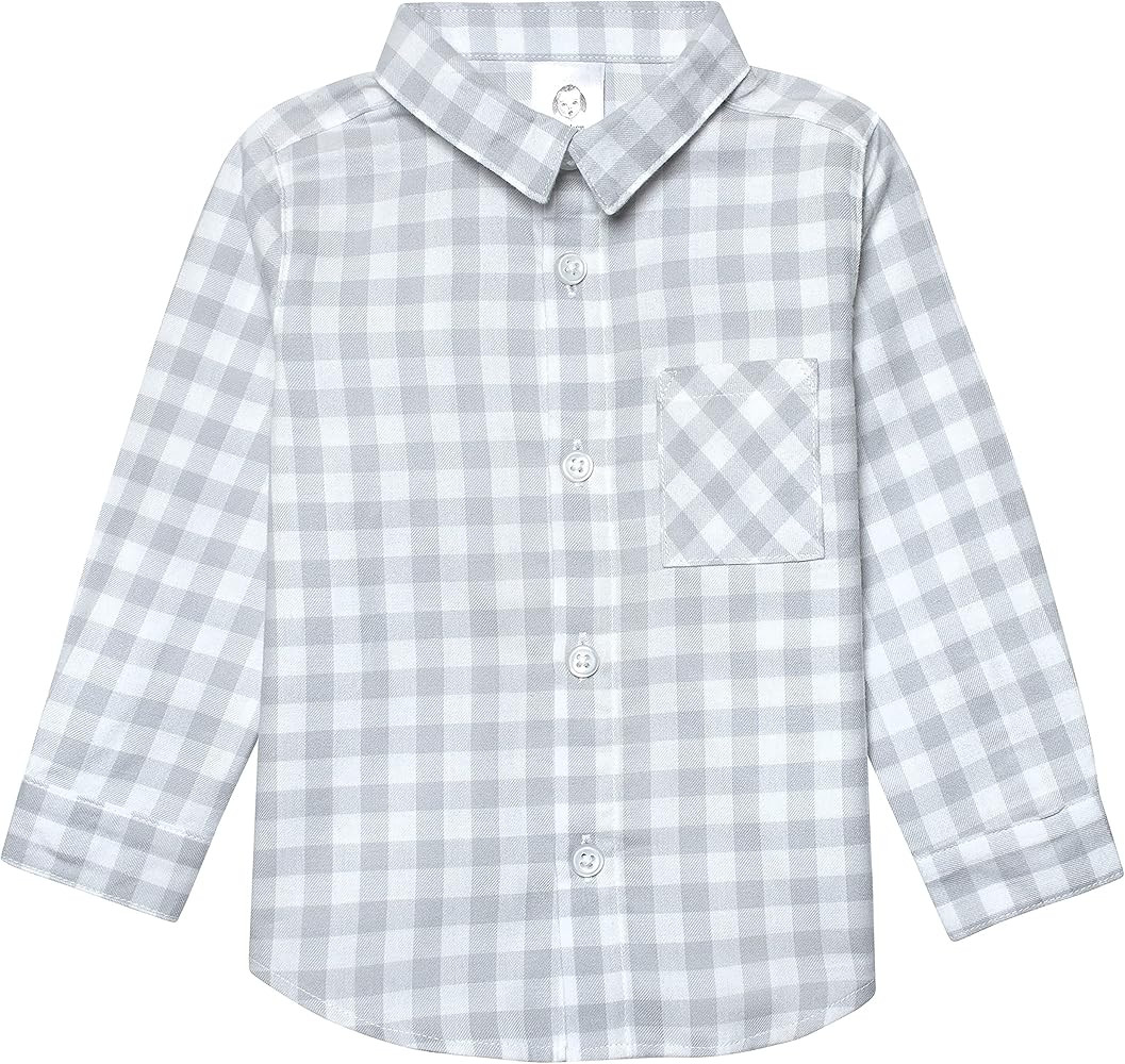 Amazon.com: Gerber Baby and Toddler Boys Long Sleeve Button Up Plaid Shirt, Tan Plaid, 3T: Clothi... | Amazon (US)