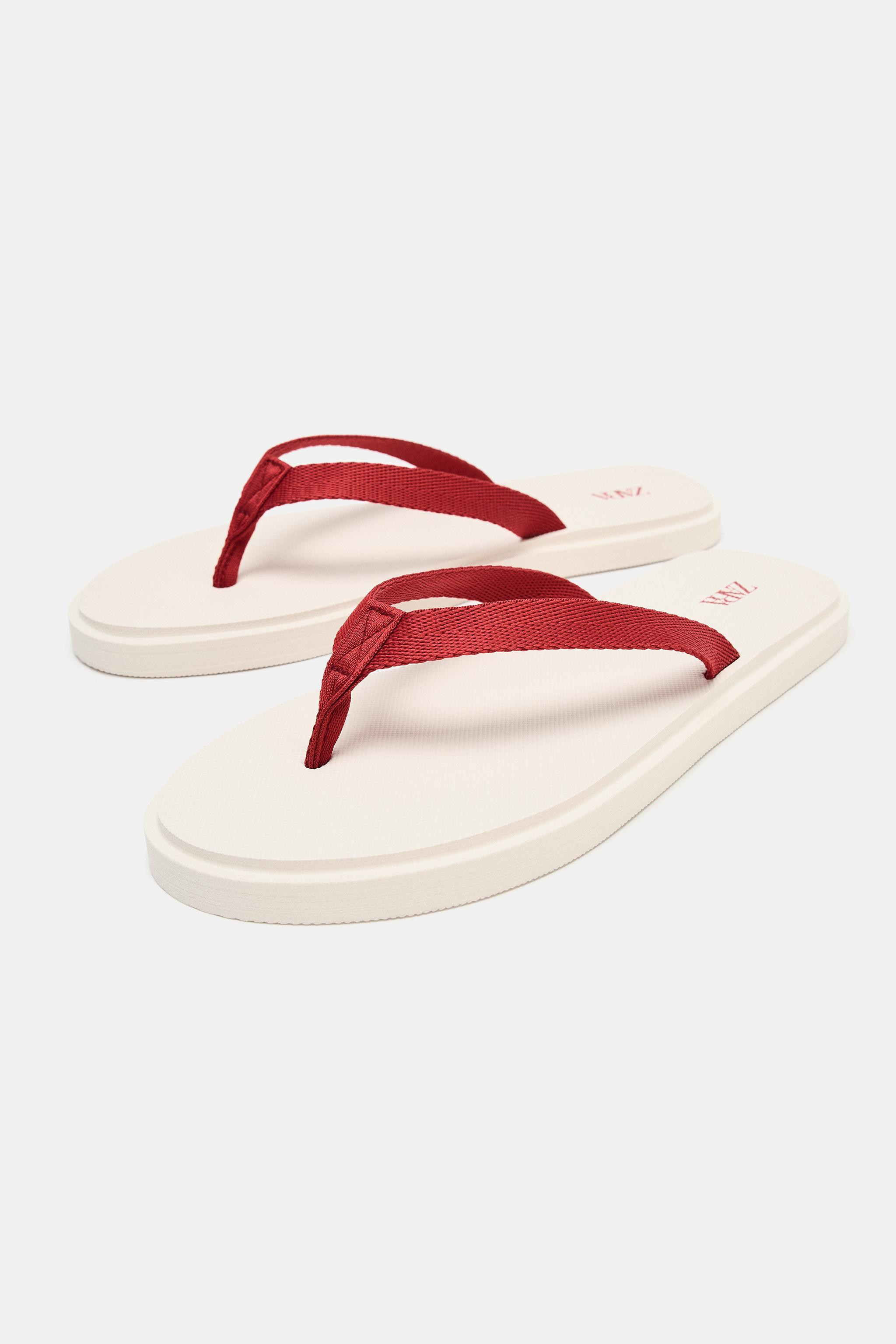 CONTRAST FLAT SANDALS | Zara Canada