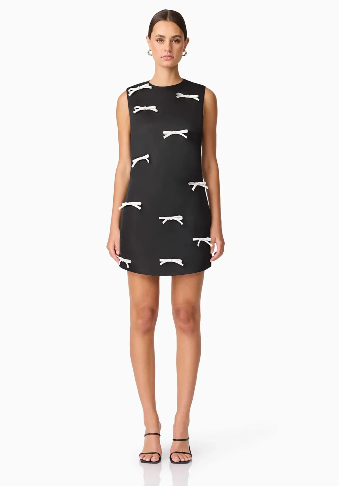 Ursula Rose Bow Shift Dress in Black | Sierra Deene