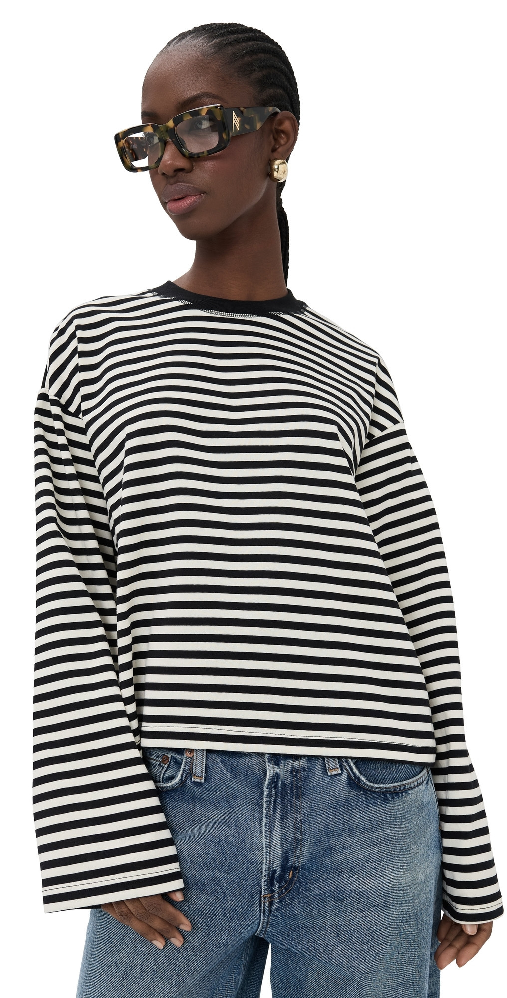 Lioness Bloom Long Sleeve Tee Onyx Stripe L | Shopbop
