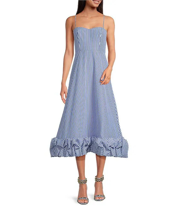 x Shea Leigh Mills Lucy Jane Stripe Maxi Sway Stripe Print Maxi Dress | Dillard's