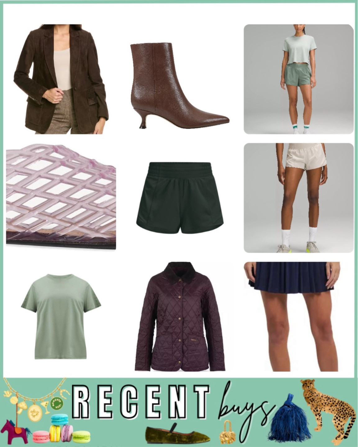 Recent buys - lululemon fall colors, Barbour quilted field jacket in a gorgeous wine burgundy color, dark chocolate brown suede blazer, brown booties, jelly flats



#LTKFindsUnder100 #LTKStyleTip #LTKSeasonal