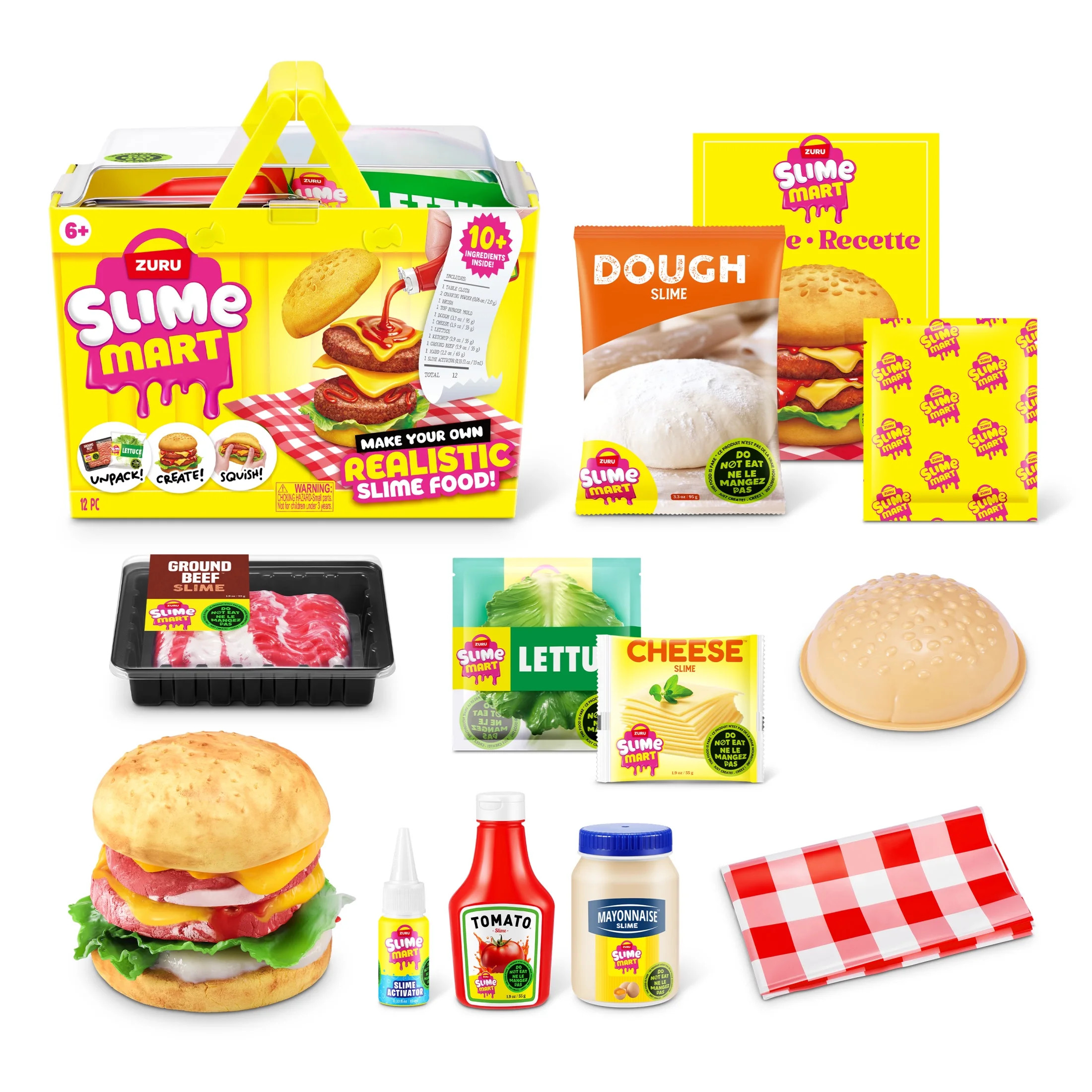 Slime Mart Small Basket Burger Pretend Play Food Themed DIY Slime Craft Toys by ZURU | Walmart (US)