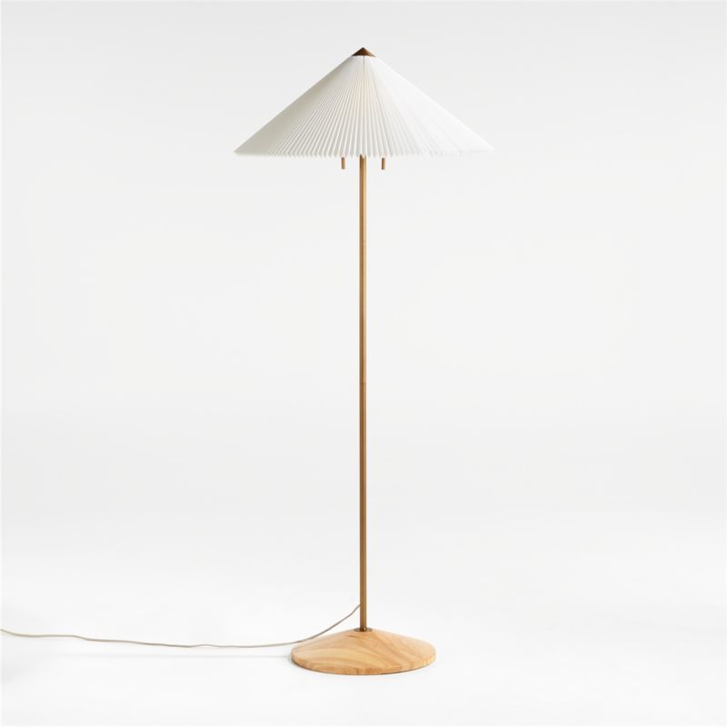 Flores Floor Lamp with Fluted Shade + Reviews | Crate & Barrel | Crate & Barrel
