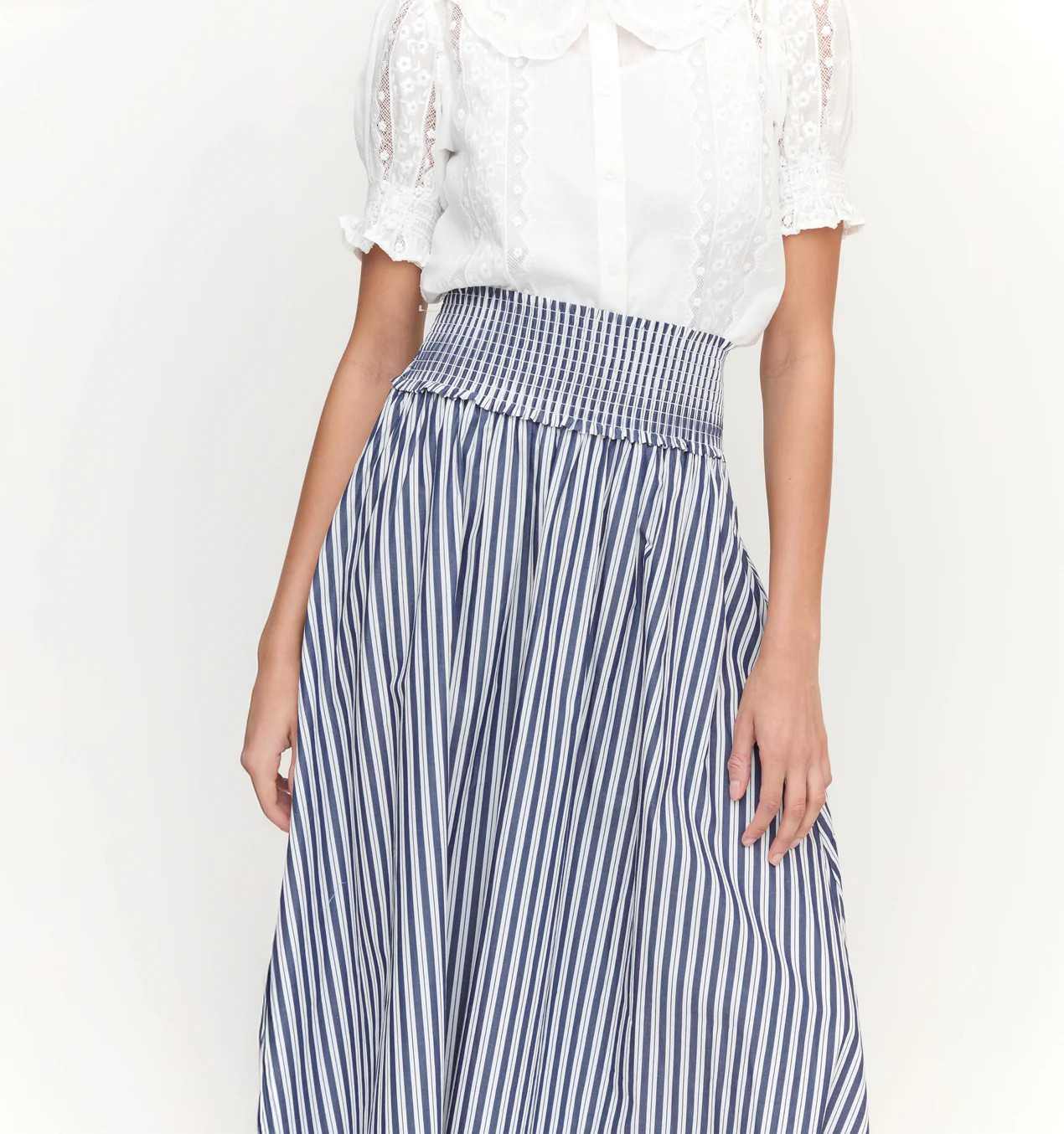 The Delphine Nap Skirt - Navy Trailing Fern | Hill House Home US