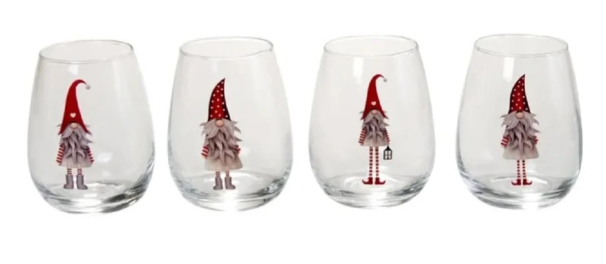 Gnomes Stemless Christmas Glasses - Set of 4 | Walmart (US)