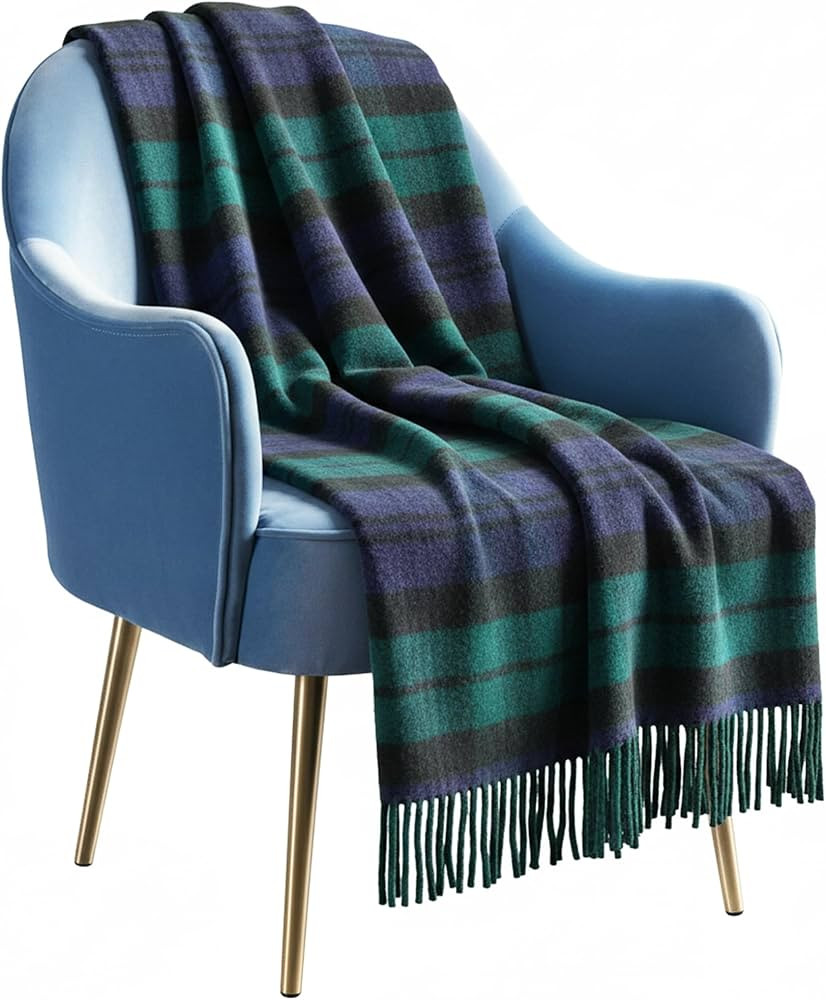 Soft Wool Knee Blankets for Elderly, Adults - 74x31 - Scottish Tartans - Fringed Edges, Check Cos... | Amazon (US)