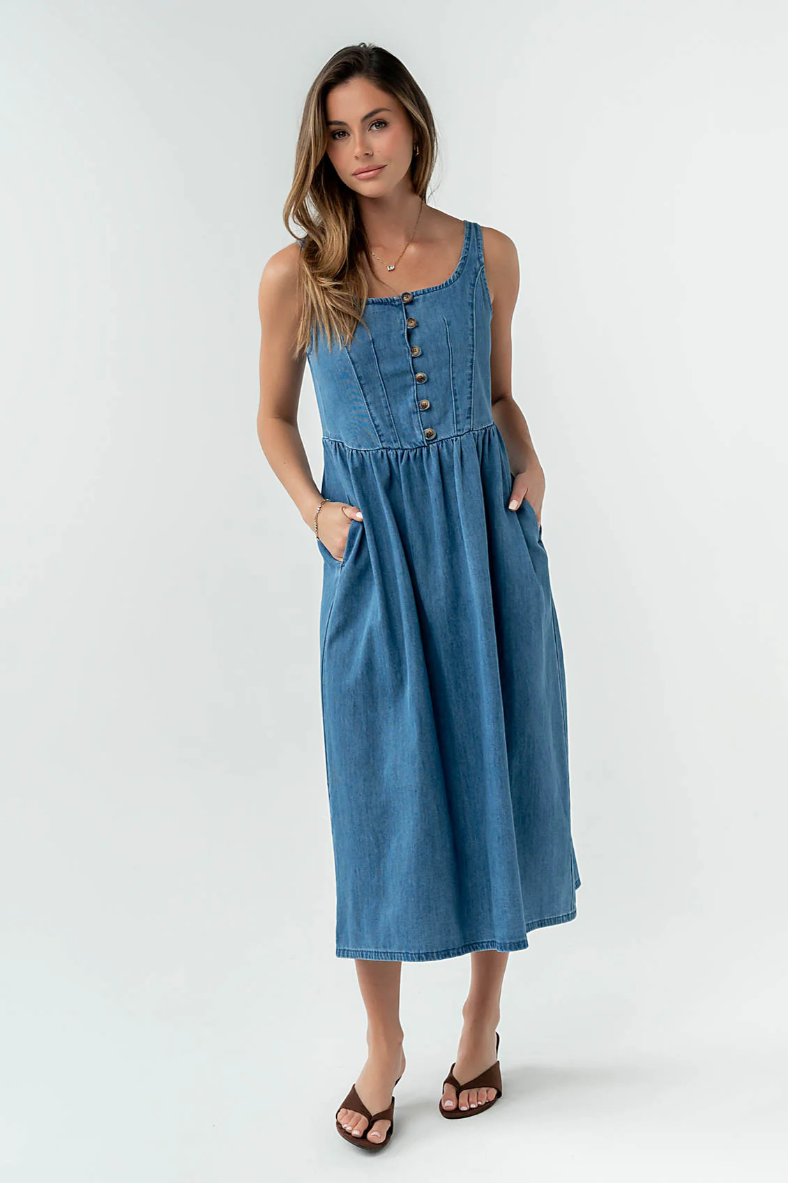 Jacklyn Denim Midi Dress | Böhme US