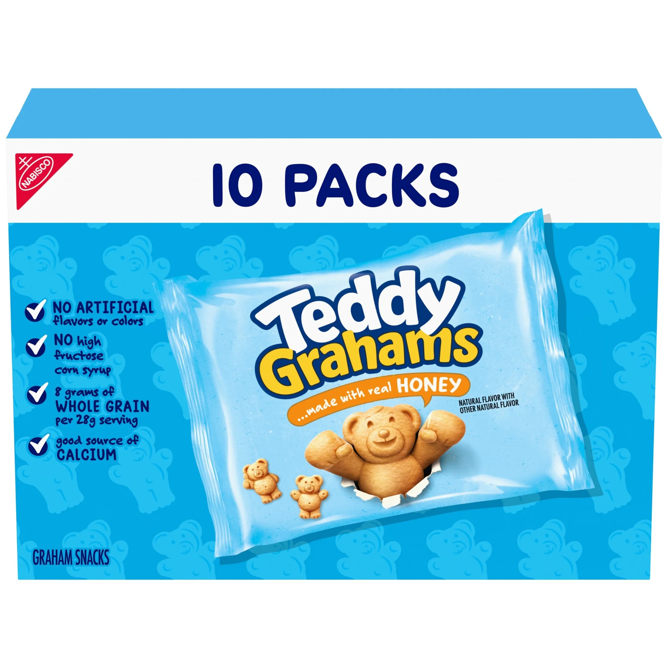 TEDDY GRAHAMS Honey Graham Snacks, 10 Kids Snack Packs | Walmart (US)