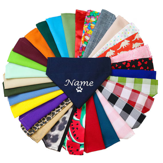 Personalized Dog Bandana Over the Collar Custom Embroidered | Etsy | Etsy (US)